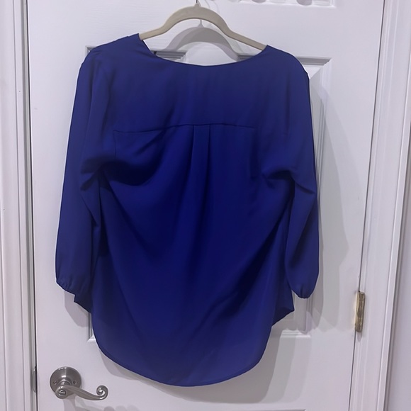 Dark Blue, Formal Women's Blouse - Picture 3 of 6